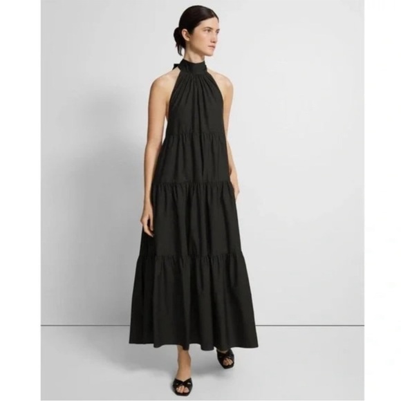Theory Tiered Halter Maxi Dress Size Medium - Picture 1 of 4